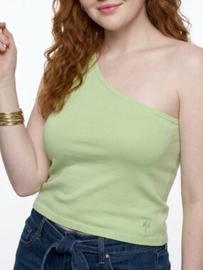 Lilly Pulitzer Mint Green Asymmetric Silk Knit Top